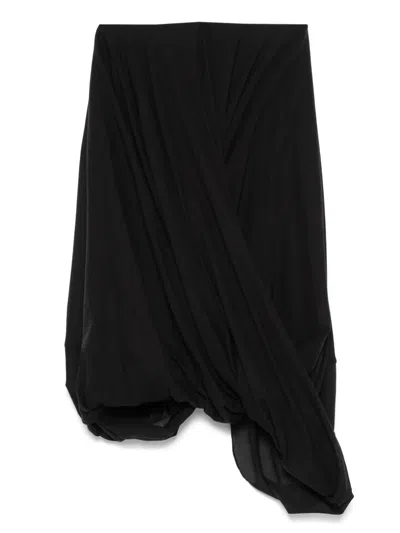 Totême Knot-detail Satin Midi Skirt In Black