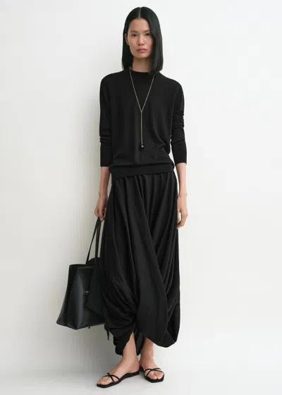 Totême Draped Midi Skirt In Black