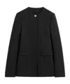 Totême Collarless Cinched Jacket In Black