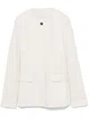 Totême Off-white Collarless Cinched Jacket In White
