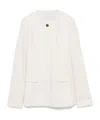 Totême Off-white Collarless Cinched Jacket In White