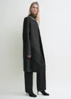 Totême Collarless Coat Black