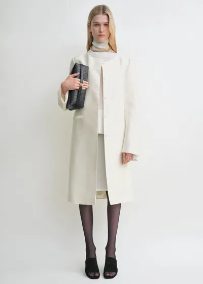 Totême Collarless Coat Off-white
