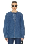 Totême Toteme Woman Denim Shirt Blue Size 6 Organic Cotton In Vibrant Blue