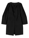 Totême Collarless Silk Coat