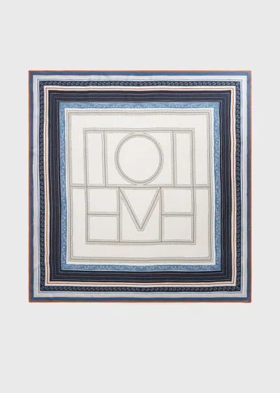 Totême Collector Scarf Ecru/navy