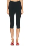 Totême Black Cropped Compact Leggings