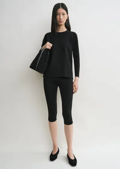 Totême Compact Knit Capri Trousers Black