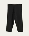 Totême Compact Knit Capri Trousers In Black