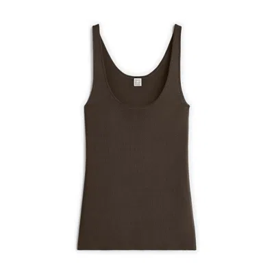 Totême Compact Knit Tank In Bark Melange