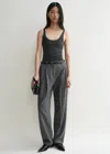 Totême Double-pleated Tailored Trousers Grey Melange In Grey Melange