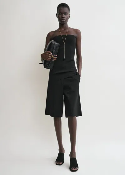 Totême Compact Knit Tube Top Black