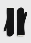 Totême Contrast-edge Mittens Black In Black