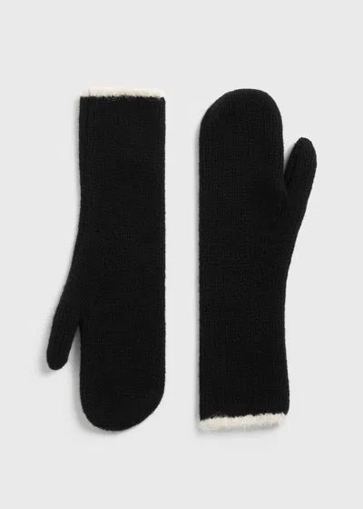 Totême Contrast-edge Mittens Black