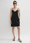 Totême Contrast Satin Cami Dress Black In Black
