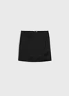 Totême Contrast Satin Mini Skirt Black In Black