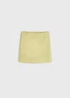 Totême Contrast Satin Mini Skirt Melon In Melon