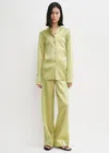Totême Contrast Satin Shirt Melon In Melon
