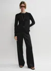 Totême Contrast Satin Trousers Black In Black