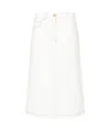 Totême Contrast-stitching Midi Skirt In White
