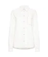 Totême Contrast-stitching Organic Cotton Shirt In White