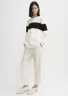Totême White Sweater With Contrasting Stripe In White,black
