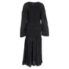 Totême Coripe Maxi Dress In Black Linen And Silk In Black