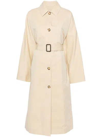 Totême Cotton And Silk Blend Trench Coat In Yellow
