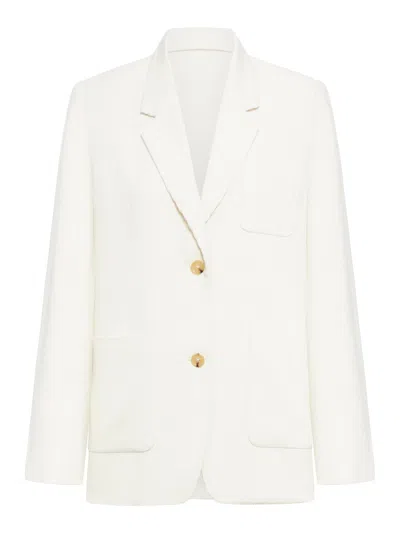 Totême Cotton Blend Blazer In Nude & Neutrals