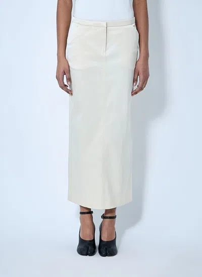Totême Cotton-blend Midi Skirt In Beige