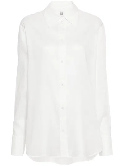 Totême Long-sleeve Cotton Shirt In White