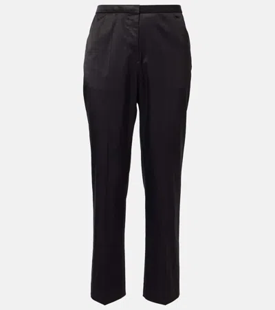Totême Cotton-blend Straight Pants In Black