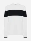 Totême White Sweater With Contrasting Stripe In Bianco