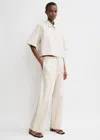 Totême Cotton Drawstring Trousers Stone In Stone