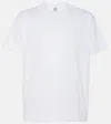 Totême Embroidered Ribbed Stretch-cotton Jersey T-shirt In Off White