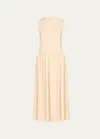 Totême Cotton Jersey Tee Dress In Light/pastel Grey