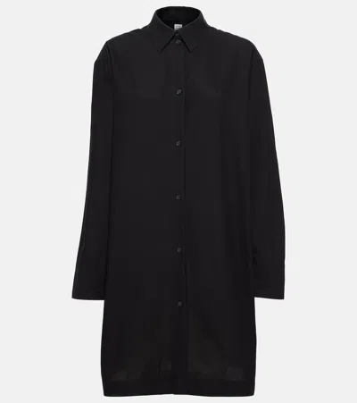 Totême Cotton Shirt Dress In Black