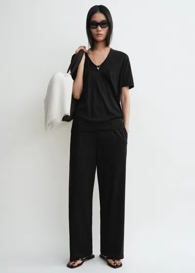 Totême Cotton Silk Tee Black