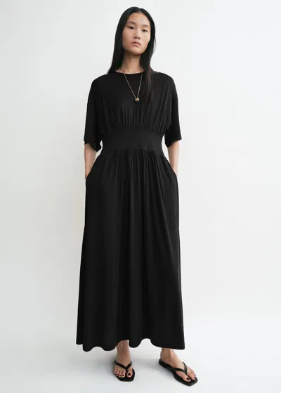 Totême Cotton Silk Tee Dress Black