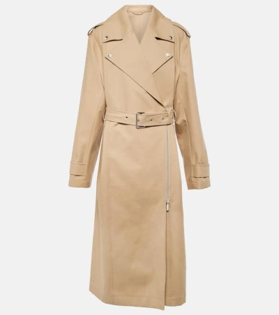 Totême Toteme Women Cotton Long Trench Coat In Beige