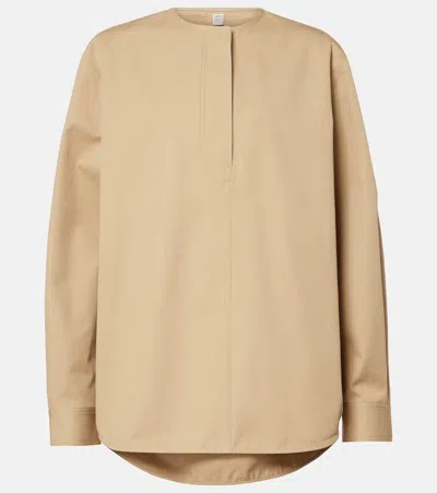 Totême Organic Cotton-twill Shirt In Beige