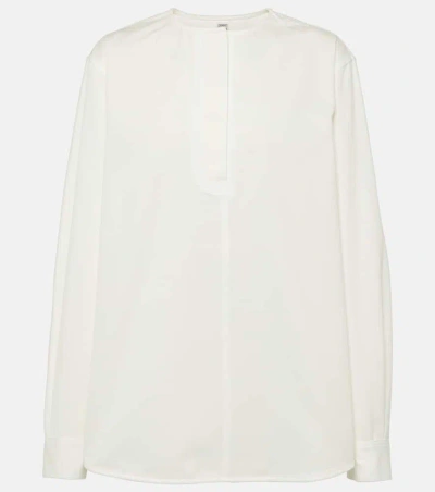 Totême Cotton Twill Blouse In White