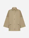Totême Cotton Twill Overshirt Jacket In Fawn