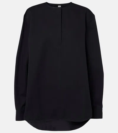 Totême Cotton Twill Shirt In Blau