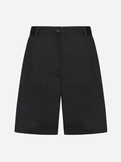 Totême Cotton Twill Shorts In Black