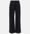 Totême Silk And Organic Cotton-blend Jersey Pants In Black