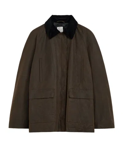 Totême Women Green Cotton Country Jacket, S Luxury Jackets For Women Darveys In Brown