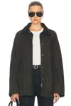 Totême Green Jacket With Corduroy Collar And Rear English Vents In Cotton Woman In Brown