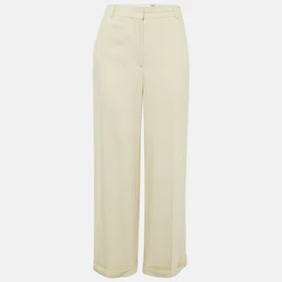 Pre-owned Totême Cream Herringbone Tailored Trousers S