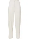 Totême Double-pleated Tapered Trousers In White